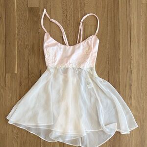 Vintage Victorias Secret Babydoll Slip Womens Small Sheer Lace Chemise Lingerie